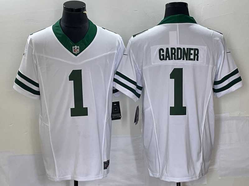 Men's New York Jets #1 Ahmad Sauce Gardner White 2023 F.U.S.E. Vapor Limited Throwback Stitched Football Jersey,We sell and wholesale Men's New York Jets #1 Ahmad Sauce Gardner White 2023 F.U.S.E. Vapor Limited Throwback Stitched Football Jersey on line form chian!